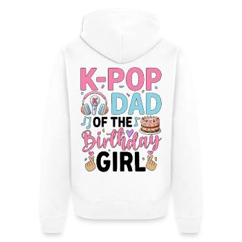 K-Pop Papa de la Fille d’Anniversaire - Veste à capuche bio Premium Unisexe - blanc - Dos - Thijin (182cm)
