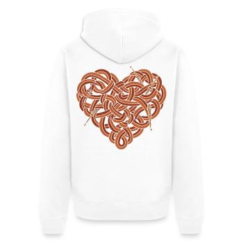 Crochet Lover Heart Yarn Hooks Funny Crochet - Unisex Premium Organic Zip Hoodie - white - Back - Thijin (182cm)