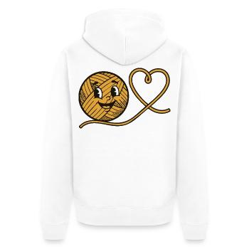 Funny Crochet Yarn Lovers Heart Crochet Hook - Unisex Premium Organic Zip Hoodie - white - Back - Thijin (182cm)