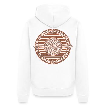 Funny Crochet Lover Crochet Hook Yarn Lovers - Unisex Premium Organic Zip Hoodie - white - Back - Thijin (182cm)