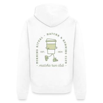 Club de course matcha drôle de coureur fille en forme cadeau - Veste à capuche bio Premium Unisexe - blanc - Dos - Thijin (182cm)