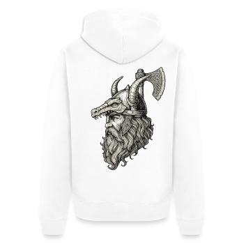 Légende viking viking marin Odin Raven Fighter - Veste à capuche bio Premium Unisexe - blanc - Dos - Thijin (182cm)