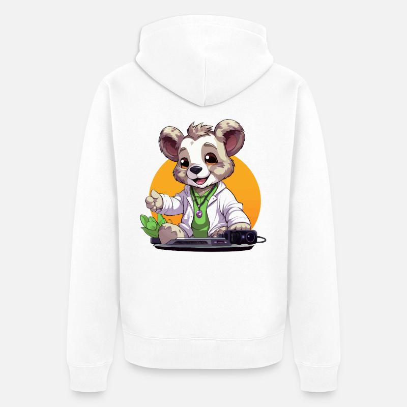 Tech-Koala Creator au look rétro - Veste à capuche bio Premium Unisexe - blanc