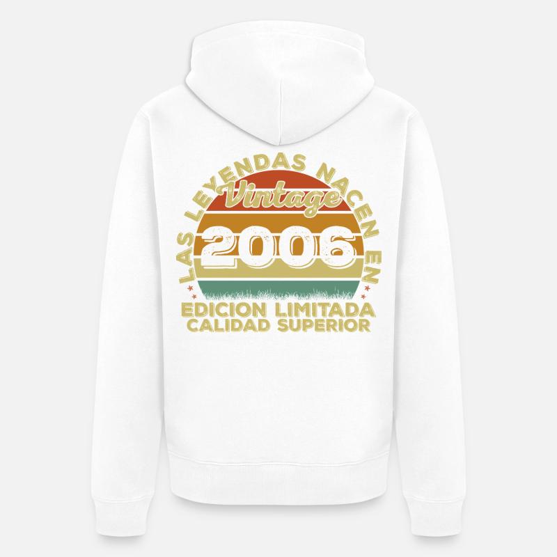 20e anniversaire 20e anniversaire Millésime 2006 - Veste à capuche bio Premium Unisexe - blanc