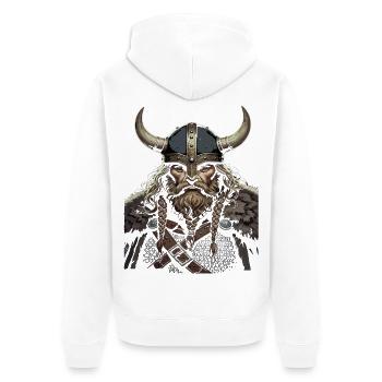 Légende viking viking marin Odin Raven Fighter - Veste à capuche bio Premium Unisexe - blanc - Dos - Thijin (182cm)
