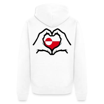 Amour au Groenland - Veste à capuche bio Premium Unisexe - blanc - Dos - Thijin (182cm)