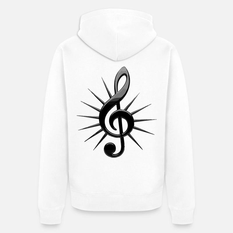 Notes noires avec des rayons - Veste à capuche bio Premium Unisexe - blanc