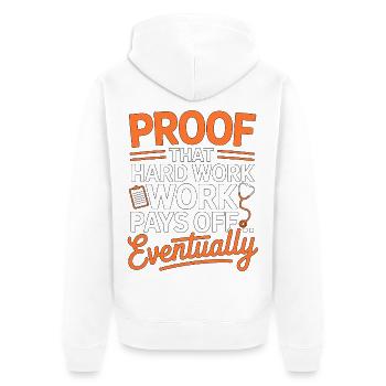 Nurse Practitioner Proof That Hard Work Nursing - Unisex Premium Bio Zip Hoodie - Weiß - Hinten - Thijin (182cm)