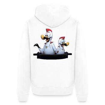Duo de mouettes sur la jetée - Veste à capuche bio Premium Unisexe - blanc - Dos - Thijin (182cm)
