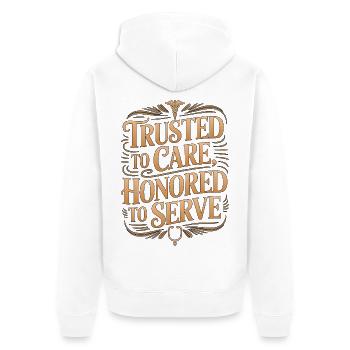 Nurse Practitioner Trusted To Care Primary Care - Unisex Premium Bio Zip Hoodie - Weiß - Hinten - Thijin (182cm)