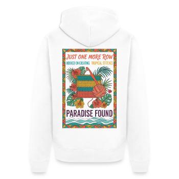 Encore un rang : le paradis a trouvé les amoureux du crochet - Veste à capuche bio Premium Unisexe - blanc - Dos - Thijin (182cm)