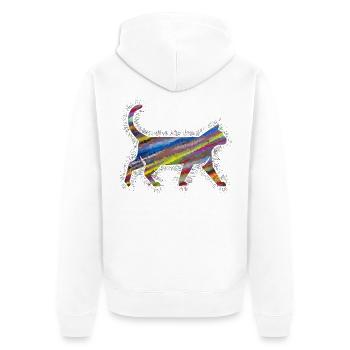 Cat Prism Rainbow Animals - Unisex Premium Organic Zip Hoodie - white - Back - Thijin (182cm)