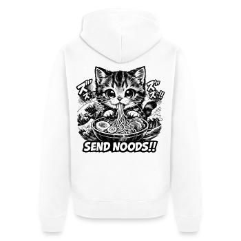 Envoyez des nouilles Ramen Bowl Kawaii Japonais - Veste à capuche bio Premium Unisexe - blanc - Dos - Thijin (182cm)