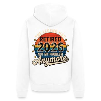 Retired 2026 Funny Retirement Graphic Women Men - Veste à capuche bio Premium Unisexe - blanc - Dos - Thijin (182cm)
