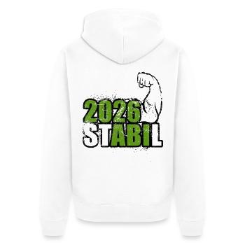Stabil Abi 2026 - Biceps - Abitur - Spruch - Unisex Premium Organic Zip Hoodie - white - Back - Thijin (182cm)