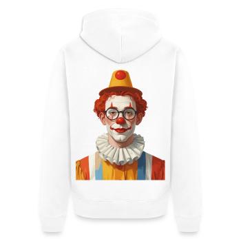 Ein Clown zu Karneval / Fasching - Unisex Premium Bio Zip Hoodie - Weiß - Hinten - Thijin (182cm)