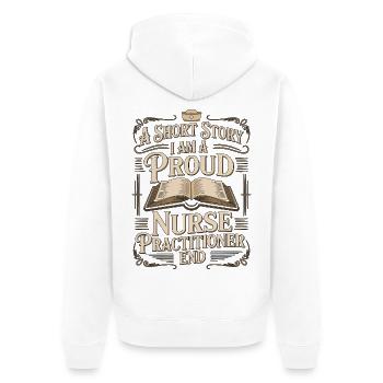 Nurse Practitioner A Short Story Registered Nurse - Unisex Premium Bio Zip Hoodie - Weiß - Hinten - Thijin (182cm)