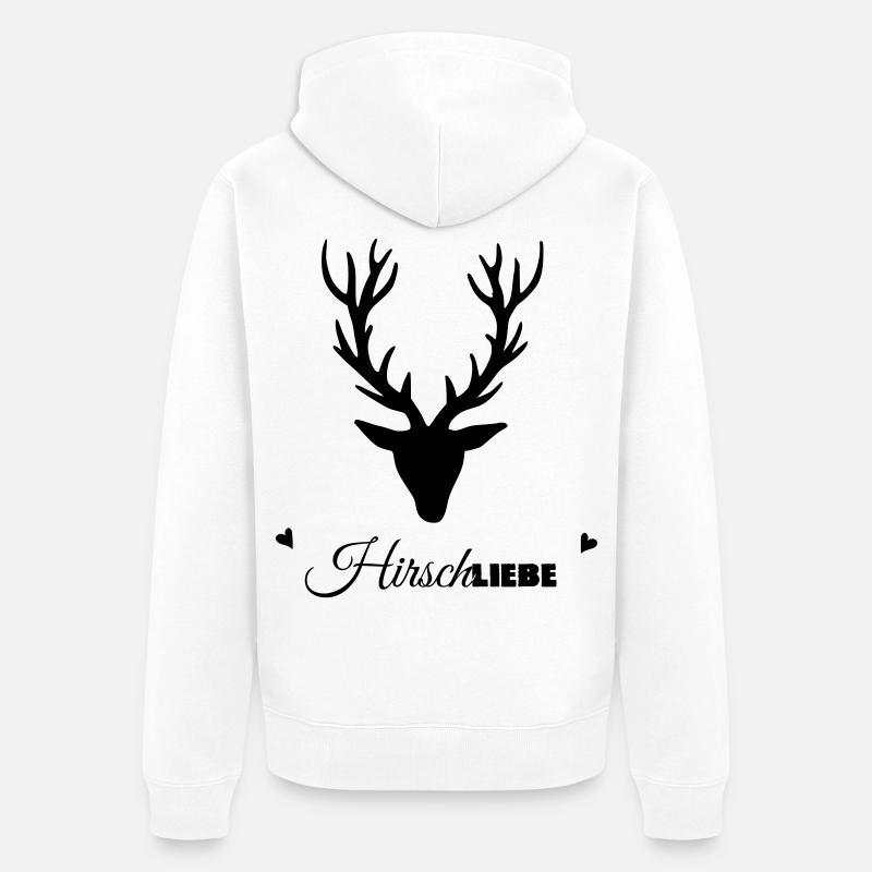 HirschLIEBE par les biens célestes - Veste à capuche bio Premium Unisexe - blanc