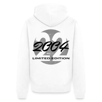 22nd Birthday 2004 Gift for Men and Women - Unisex Premium Organic Zip Hoodie - white - Back - Thijin (182cm)
