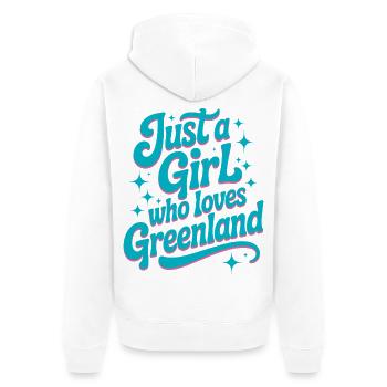 Just a Girl who Loves Greenland Grönland Fan - Unisex Premium Bio Zip Hoodie - Weiß - Hinten - Thijin (182cm)