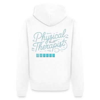 Zukunfts-Physiotherapeut - Unisex Premium Bio Zip Hoodie - Weiß - Hinten - Thijin (182cm)