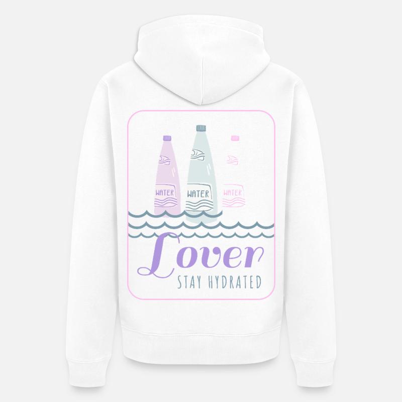 Restez hydraté - Veste à capuche bio Premium Unisexe - blanc