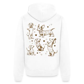 Teckel Teckel Chiens Teckels Teckel Chien teckel Teckel - Veste à capuche bio Premium Unisexe - blanc - Dos - Thijin (182cm)