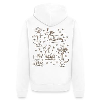 Teckel Teckel Chiens Teckels Teckel Chien teckel Teckel - Veste à capuche bio Premium Unisexe - blanc - Dos - Thijin (182cm)