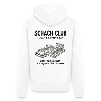 Conception de stratégie pour un club d’échecs – Barre-d’échecs vintage - Veste à capuche bio Premium Unisexe - blanc - Dos - Thijin (182cm)