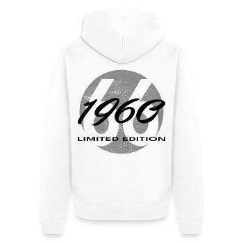 66th Birthday 1960 Gift for Men and Women - Unisex Premium Organic Zip Hoodie - white - Back - Thijin (182cm)