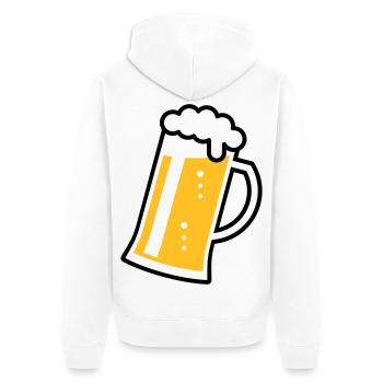 Maßkrug (bière / chope / verre à bière / R /// 2C) - Veste à capuche bio Premium Unisexe - blanc - Dos - Thijin (182cm)