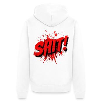 Shit Graffiti Splash - Unisex Premium Bio Zip Hoodie - Weiß - Hinten - Thijin (182cm)
