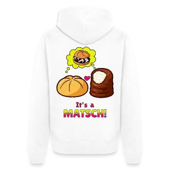 Matschbrötchen in love - it' s a Matsch.  - Unisex Premium Bio Zip Hoodie - Weiß - Hinten - Thijin (182cm)