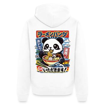 Panda de Kawaii | Ramen | Soupe de nouilles | Restauration rapide - Veste à capuche bio Premium Unisexe - blanc - Dos - Thijin (182cm)