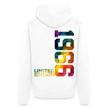 LIMITED EDITION 1966 60 YEARS 60TH BIRTHDAY - Unisex Premium Organic Zip Hoodie - white - Back - Thijin (182cm)