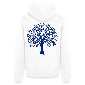 Silhouette de base bleue à imprimé Jumbo Tree - Veste à capuche bio Premium Unisexe - blanc - Dos - Thijin (182cm)