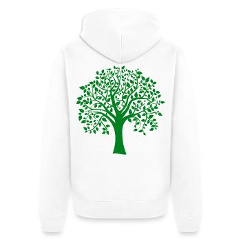 Silhouette de base verte à imprimé Jumbo Tree - Veste à capuche bio Premium Unisexe - blanc - Dos - Thijin (182cm)