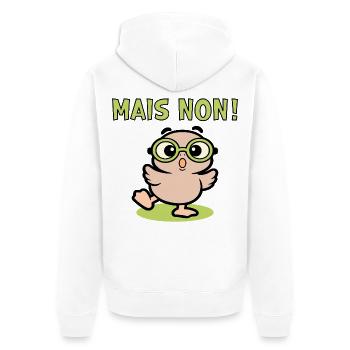But no chickens - Unisex Premium Organic Zip Hoodie - white - Back - Thijin (182cm)