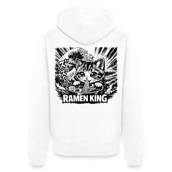 Katzen Ramen Nudel Japaner Anime Manga Kawaii - Unisex Premium Bio Zip Hoodie - Weiß - Hinten - Thijin (182cm)