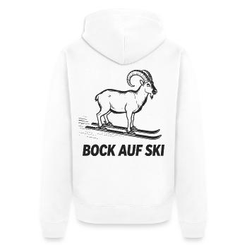 Un bouquetin drôle pour les skieurs - Veste à capuche bio Premium Unisexe - blanc - Dos - Thijin (182cm)