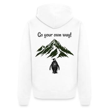 Va à ta façon ! - Veste à capuche bio Premium Unisexe - blanc - Dos - Thijin (182cm)