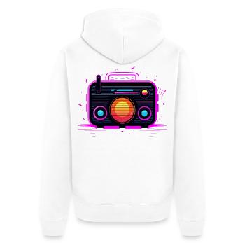 Retro Radio Retrowave - Unisex Premium Organic Zip Hoodie - white - Back - Thijin (182cm)