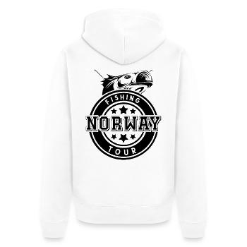 Voyage de pêche en Norvège - Veste à capuche bio Premium Unisexe - blanc - Dos - Thijin (182cm)