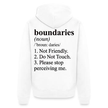Nicht freundliche lustige Definition-Meme - Unisex Premium Bio Zip Hoodie - Weiß - Hinten - Thijin (182cm)