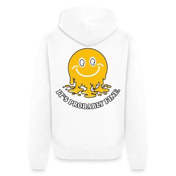 Melting Smile Meme - Unisex Premium Organic Zip Hoodie - white - Back - Thijin (182cm)