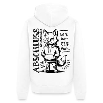 Primary school graduation 2026 - I'm just a fox - Unisex Premium Organic Zip Hoodie - white - Back - Thijin (182cm)