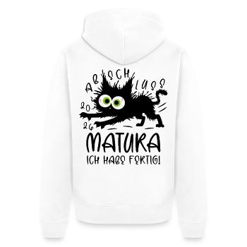 Matura 2026 J’en ai fini chat - Veste à capuche bio Premium Unisexe - blanc - Dos - Thijin (182cm)