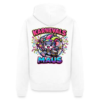 Karnevalsmaus Karneval Kostüm - Unisex Premium Bio Zip Hoodie - Weiß - Hinten - Thijin (182cm)