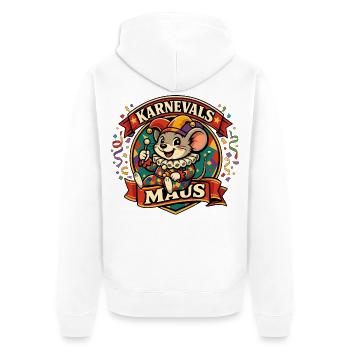 Karnevalsmaus Last Minute Kostüm - Unisex Premium Bio Zip Hoodie - Weiß - Hinten - Thijin (182cm)