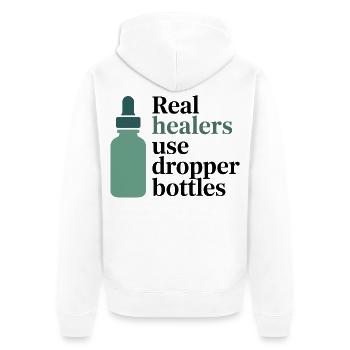 Homéopathie Real Healers Flacons compte-gouttes Profession - Veste à capuche bio Premium Unisexe - blanc - Dos - Thijin (182cm)